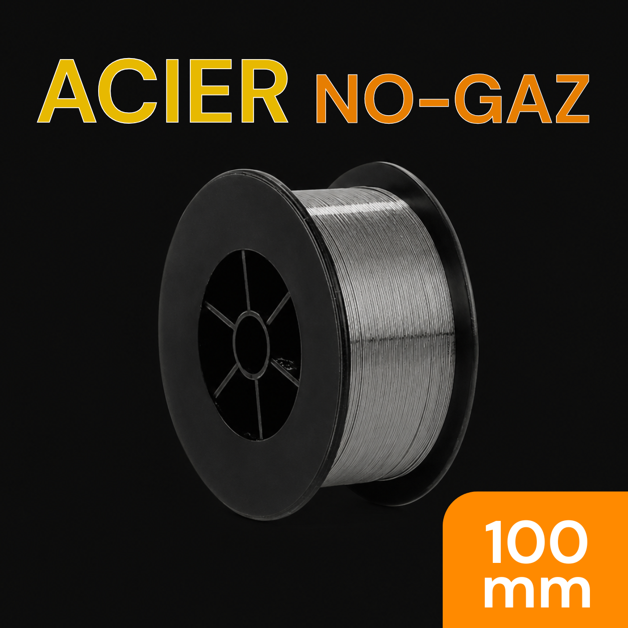 Bobine de fil fourré  ACIER  NO-GAZ  - Diamètre 100 mm