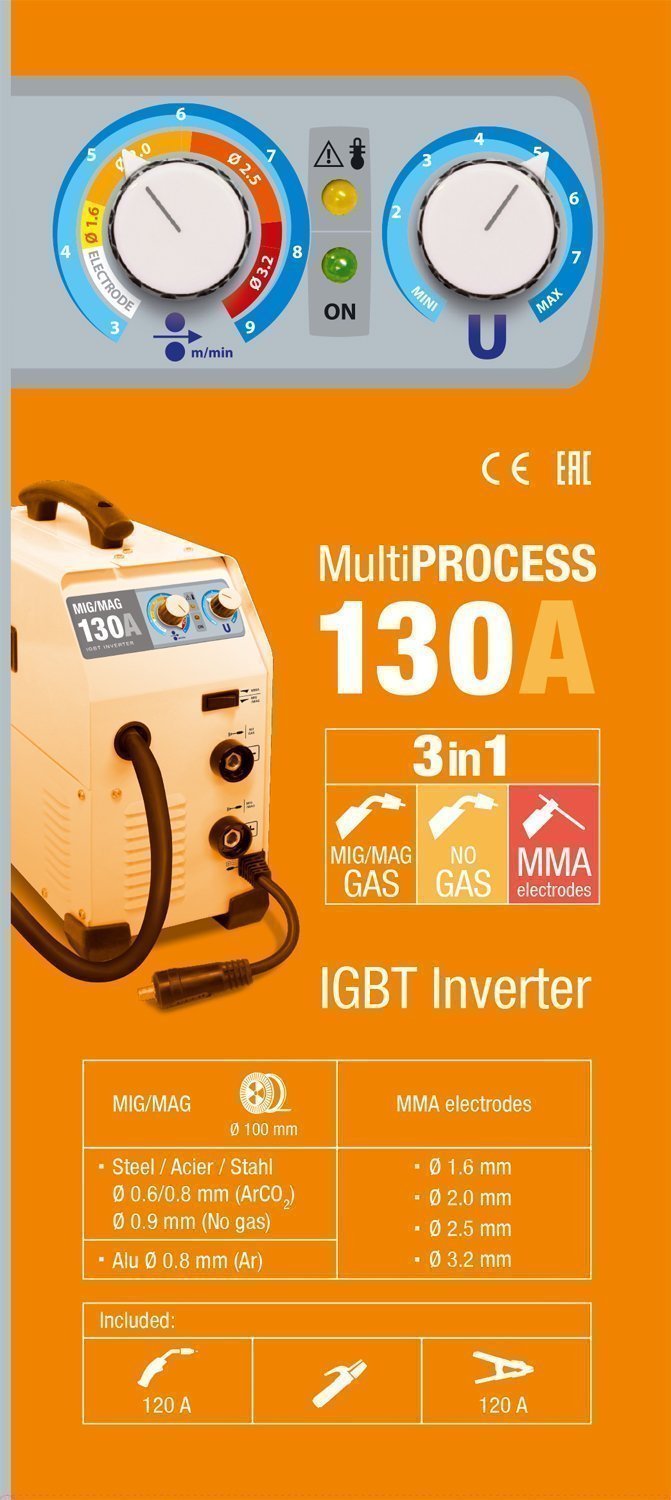 Poste de soudure MIG EASYMIG 130 -120A 230V - 3 EN1  - GYS