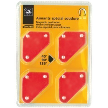 LOT DE 4 MINI EQUERRES MAGNETIQUE  - Epaisseur 13 mm - Côté 73 mm