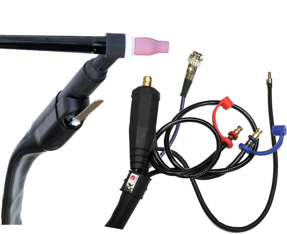 Torche TIG SR20 liquide à lamelle - 8M - connecteur 35/50 - DIN