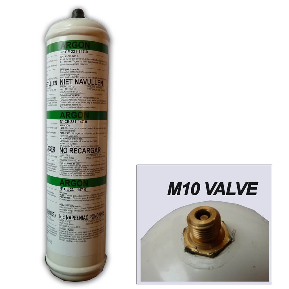 BOUTEILLE GAZ ARGON PUR jetable 1 Litre  - Soudure Aluminium