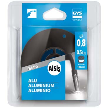 Bobine de fil plein  D 100 mm - ALU (AlSi5) - D 0,8 - 0,5kg