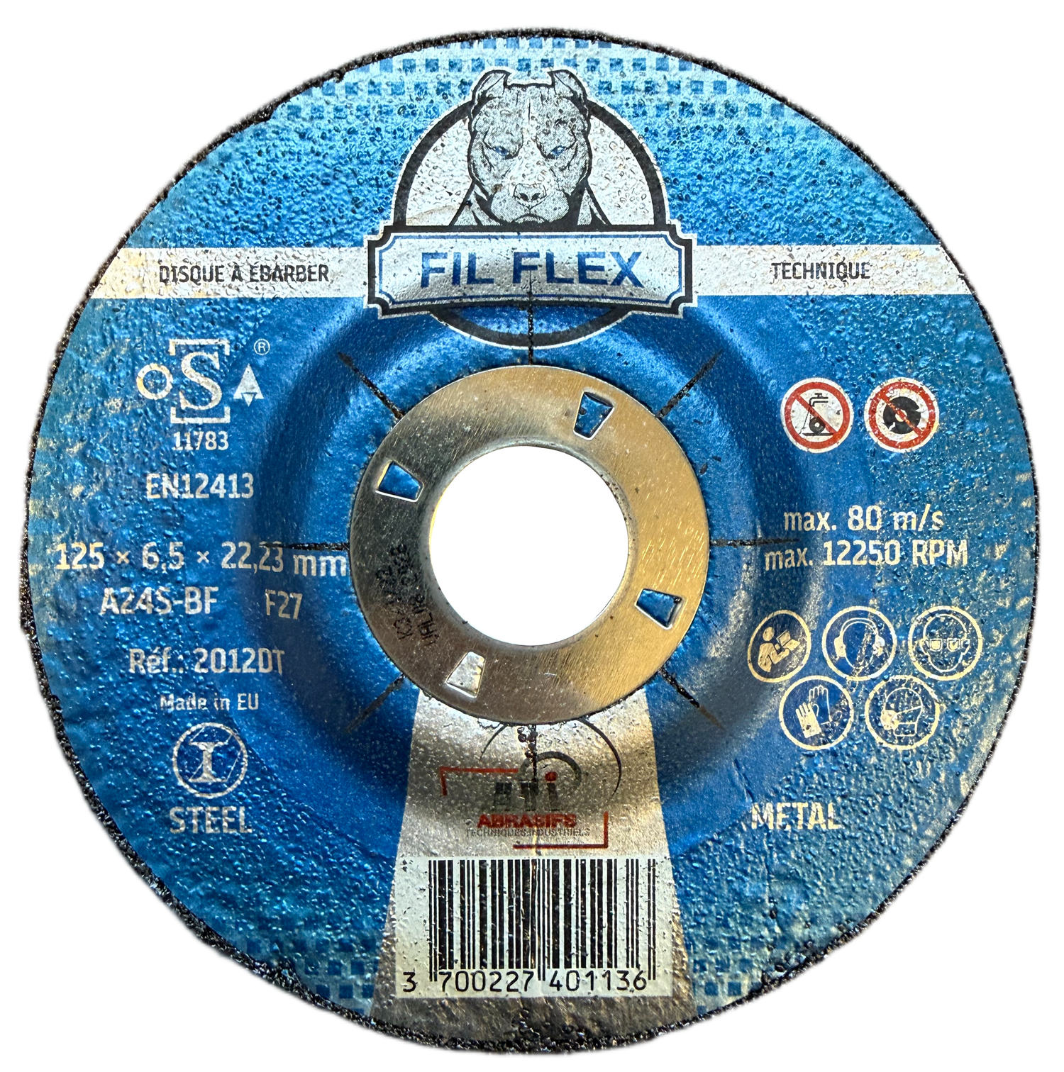 DISCO DE DESBASTE METAL 125X1,6X22 ~ ABOMBADO ~ FIL°FLEX