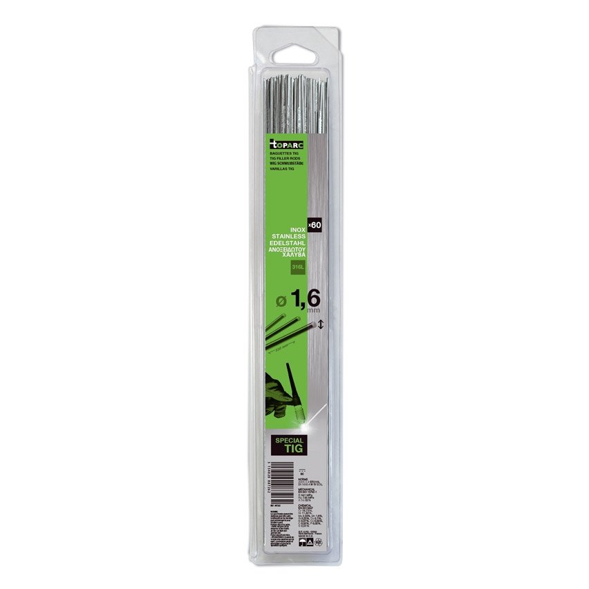 Baguettes métal d'apport TIG - INOX 316L - Ø 1,6 -  (Blister de 60 pièces)