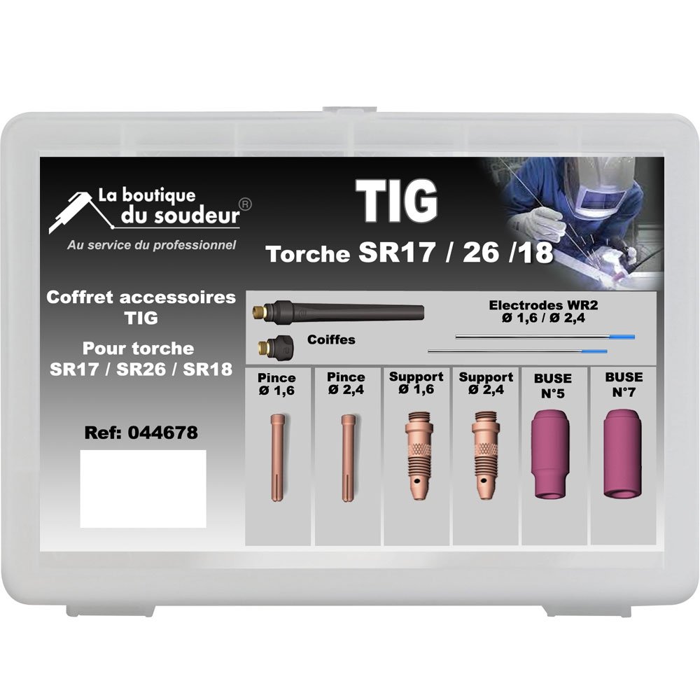 Coffret  TIG pour torche SR17 AC/DC, SR26 AC/DC, SR18 AC/DC-1