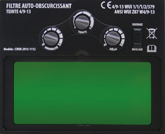 Masque de soudeur LCD DSPRO 5291 REGLAGE 4 / 9 -13 - 2 CAPTEURS - WUITHOM