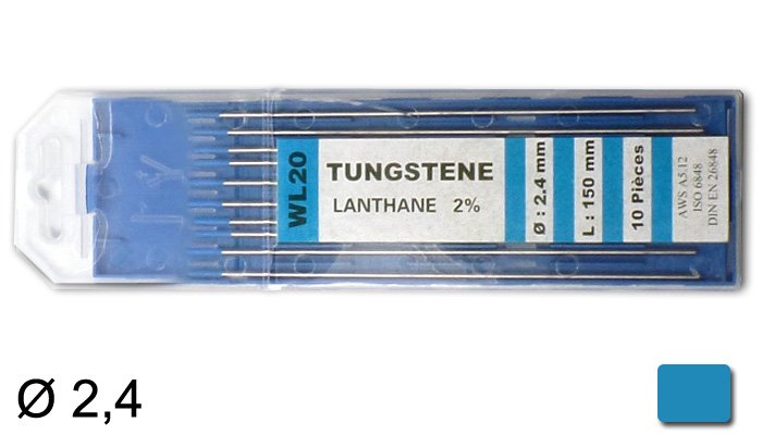 électrodes tungstène WL20 , Ø 2.4 mm - Turquoise