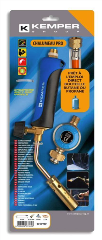 Chalumeau gaz de brasage avec détendeur - BUTANE / PROPANE - KEMPER