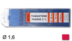 électrodes tungstène thorié, Ø 1,6 mm - Rouge