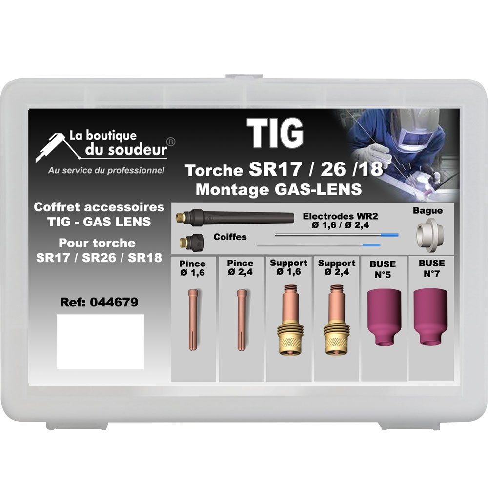 Coffret  TIG pour torche SR17 AC/DC, SR26 AC/DC, SR18 AC/DC - Montage GAS-LENS -1