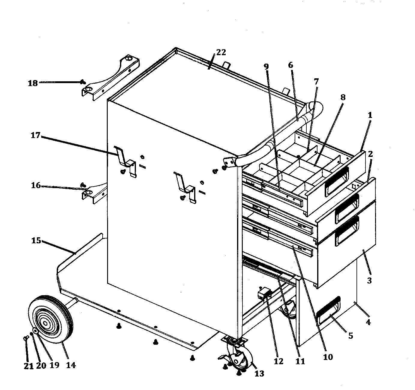 Servante pour poste de soudure