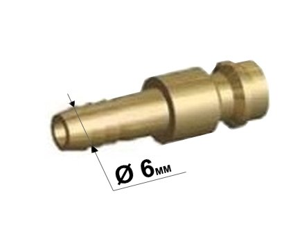 Raccord de gaz male pour RACCORD RAPIDE dia.6