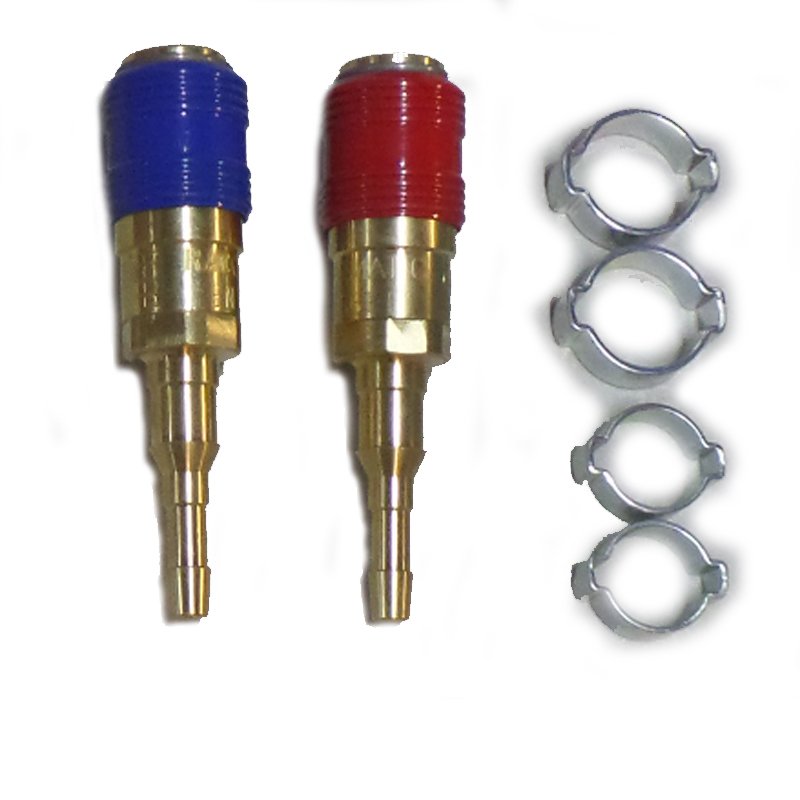 Paire de 1/2 RACORMATIC femelle OXY et GAZ sortie douille mixte 6,3x12 / 10x17 - TLS -