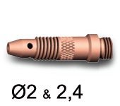 Support pince et buse Ø 2,4 pour torches TIG SR17/SR17V/SR26
