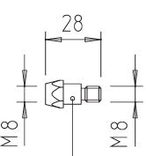 5 Supports tube contact M8 pour torche MIG 350 A air (MB36)