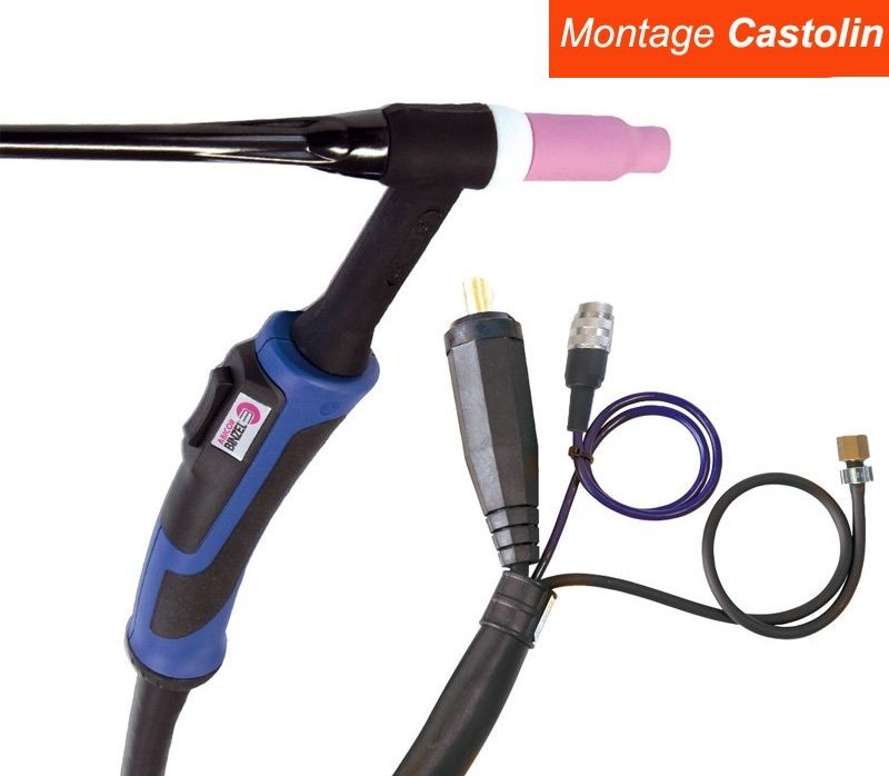 Torche TIG SR17 GRIP double bouton- 4M - connecteur 10/25 - 5 plots -CASTOLIN