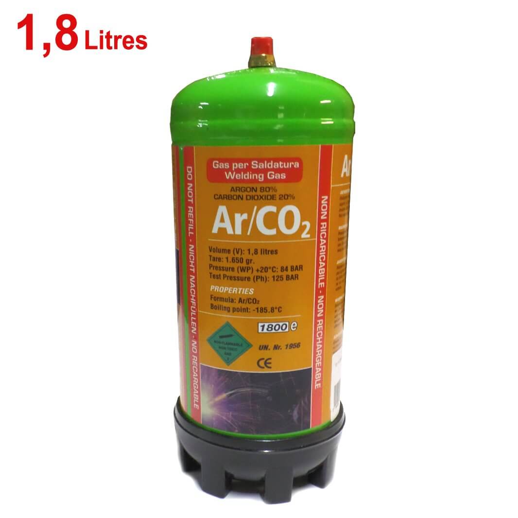 BOUTEILLE GAZ  ARGON  CO2 jetable 1 8 Litres Soudure 